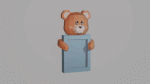 Cadre photo d'un ourson en papercraft 3D
