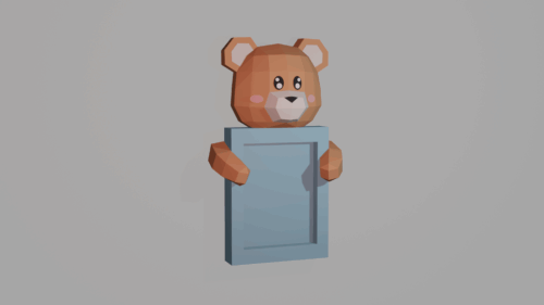 Cadre photo d'un ourson en papercraft 3D