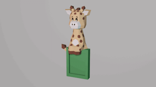 Cadre photo giraffe en papercraft 3D