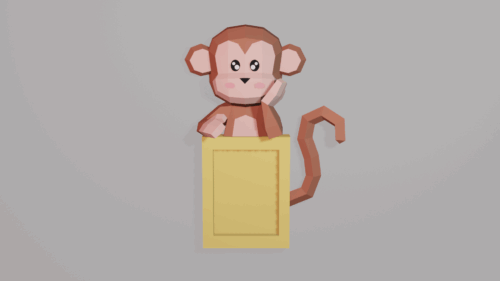 Cadre photo singe en papercraft 3D