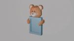 Cadre photo d'un ourson en papercraft 3D