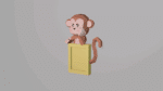Cadre photo singe en papercraft 3D
