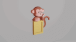 Cadre photo singe en papercraft 3D