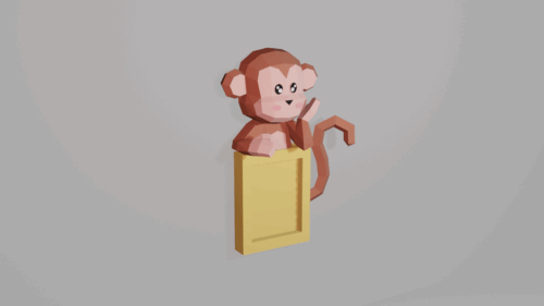 Cadre photo singe en papercraft 3D
