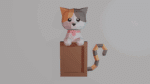 Papercraft Katzenrahmen in 3D Origami