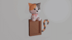 Papercraft Katzenrahmen in 3D Origami