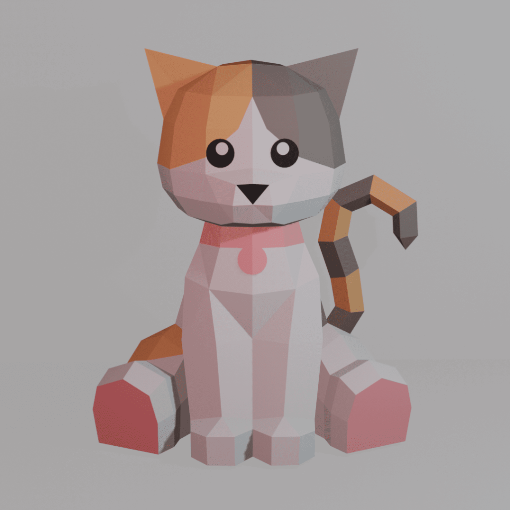 Chaton en papercraft 3D