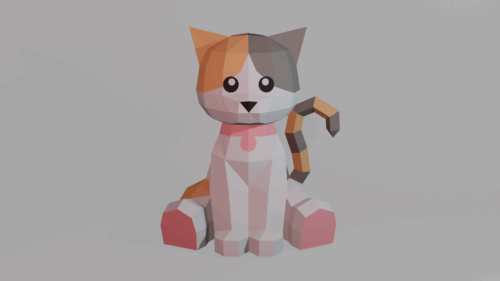 Papercraft Kätzchen in Origami 3D