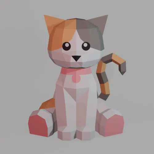 Chaton en papercraft 3D