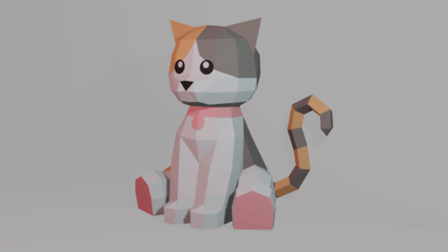 Papercraft Kätzchen in Origami 3D
