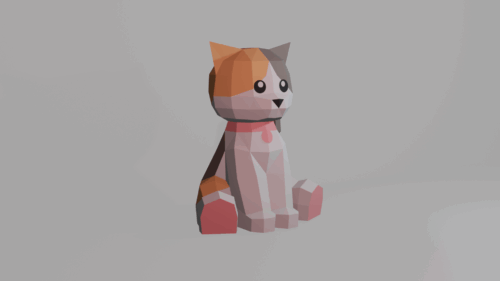Papercraft Kätzchen in Origami 3D