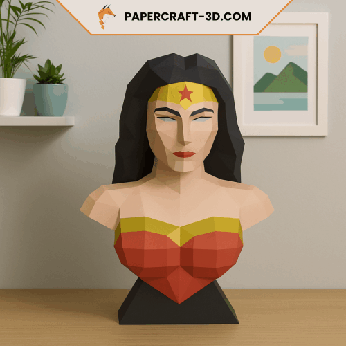 Buste de Wonder Woman en papercraft 3D
