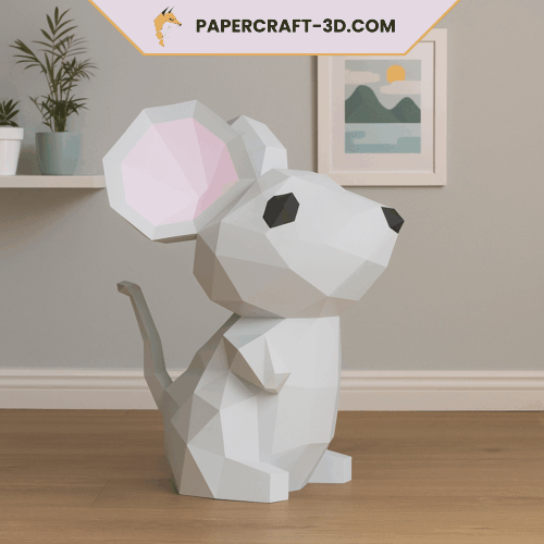 Souris en papercraft 3D