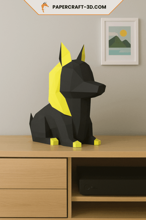 Mini anubis en papercraft 3D