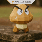 Goomba de Mario en papercraft 3D