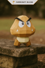 Goomba de Mario en papercraft 3D