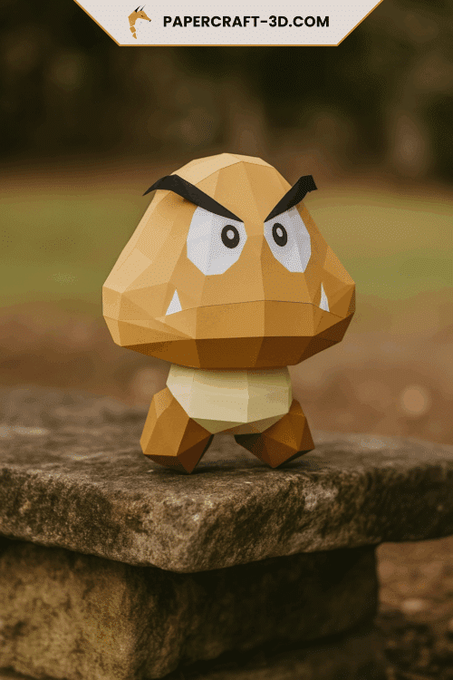 Goomba de Mario en papercraft 3D