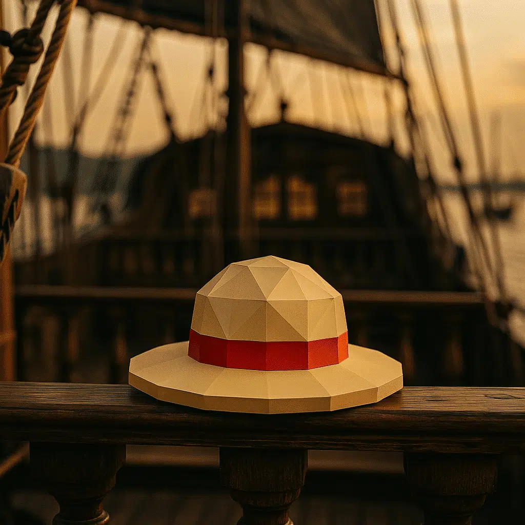 Chapeau de Luffy de One Piece en papercraft 3D