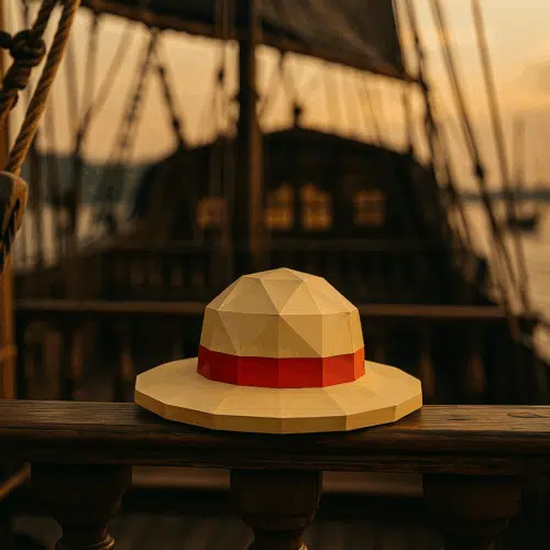 Chapeau de Luffy de One Piece en papercraft 3D