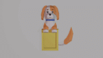 Cadre photo d'un chien en papercraft 3D