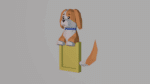 Cadre photo d'un chien en papercraft 3D