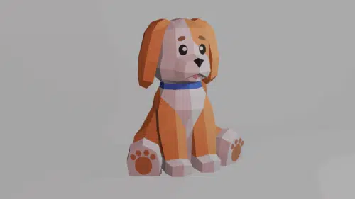 Chiot en papercraft 3D