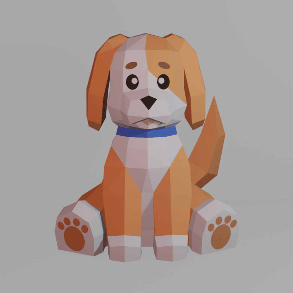 Chiot en papercraft 3D