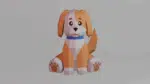 Chiot en papercraft 3D