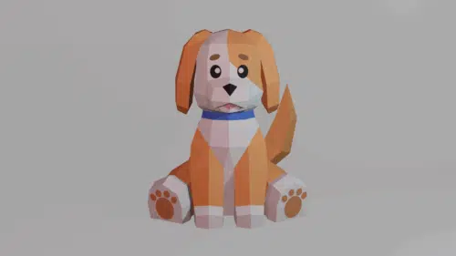 Chiot en papercraft 3D