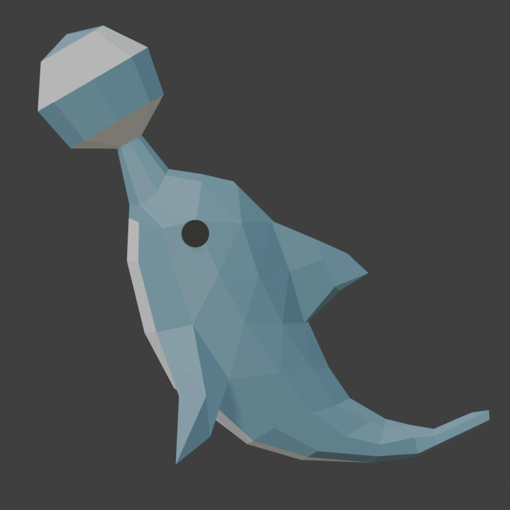 Papercraft de dauphin équilibrant une balle en origami 3D