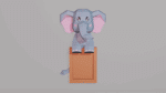 Cadre photo d'un éléphant en papercraft 3D