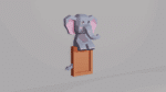 Cadre photo d'un éléphant en papercraft 3D