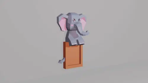 Cadre photo d'un éléphant en papercraft 3D