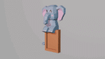 Cadre photo d'un éléphant en papercraft 3D