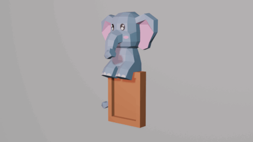 Cadre photo d'un éléphant en papercraft 3D