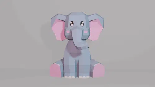 Éléphant en papercraft 3D