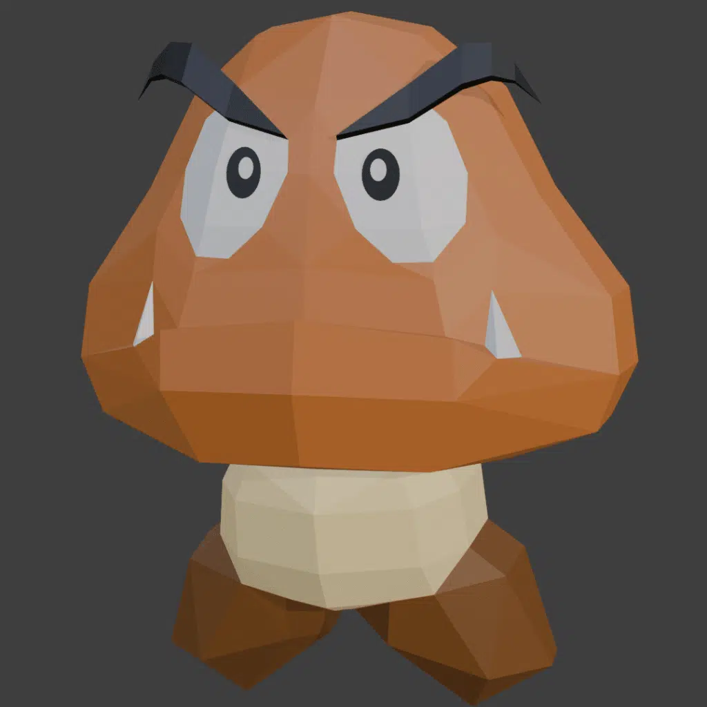 Papercraft de Goomba en origami 3D