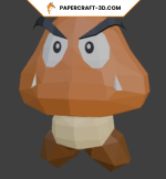 Goomba de Mario en papercraft 3D