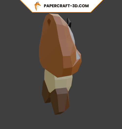 Goomba de Mario en papercraft 3D