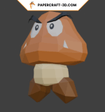 Goomba de Mario en papercraft 3D