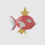 Magicarpe de Pokémon en papercraft 3D