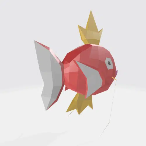 Magicarpe de Pokémon en papercraft 3D