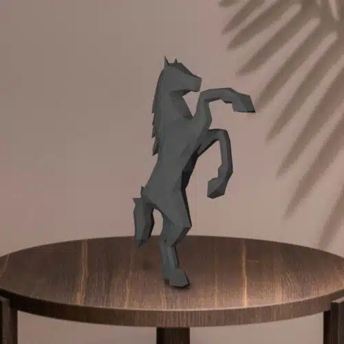 Cheval noir en papercraft 3D