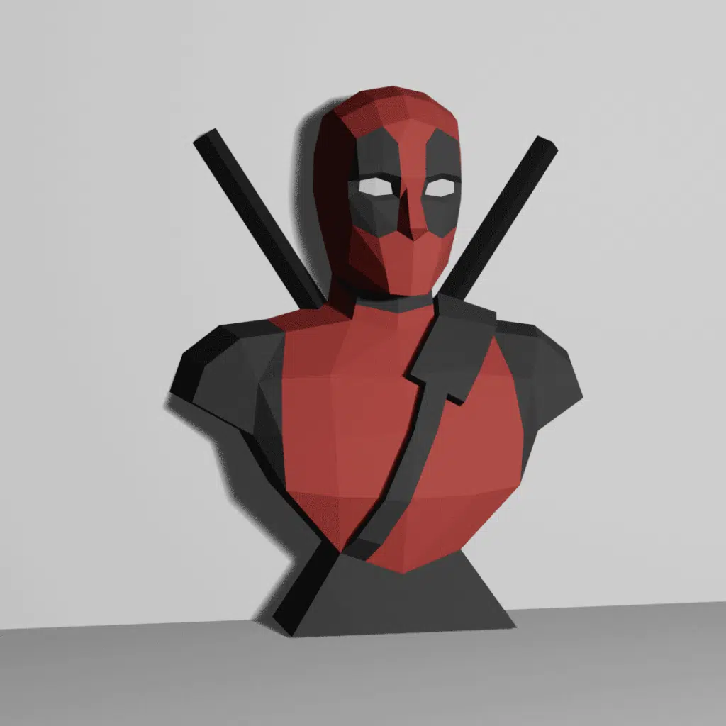 Papercraft de Deadpool en origami 3D