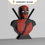 Buste de Deadpool de Marvel en papercraft 3D
