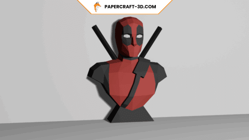 Buste de Deadpool de Marvel en papercraft 3D