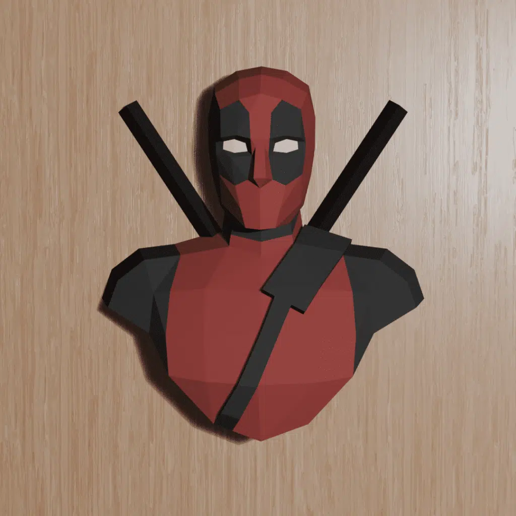 Papercraft de Deadpool en origami 3D