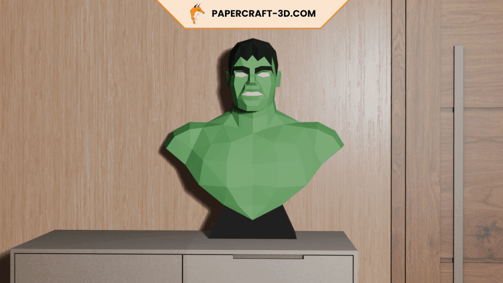 Papercraft Hulk bust in 3D origami Papercraft Hulk bust in 3D origami