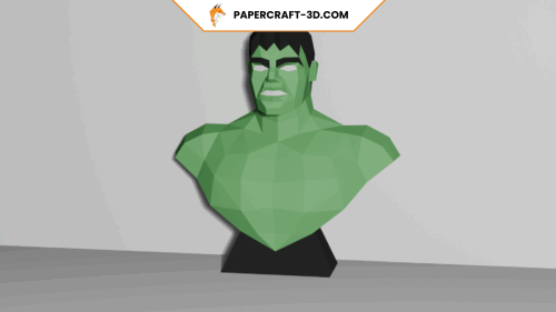 Buste de Hulk de Marvel en papercraft 3D