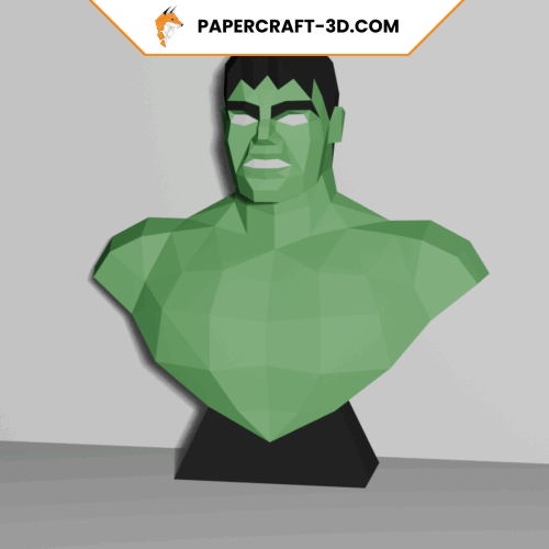 Buste de Hulk de Marvel en papercraft 3D